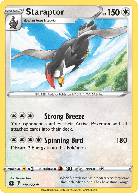 Staraptor (Reverse Holofoil) (119) — Brilliant Stars