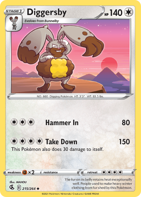 Diggersby (Reverse Holofoil) (215) — Fusion Strike