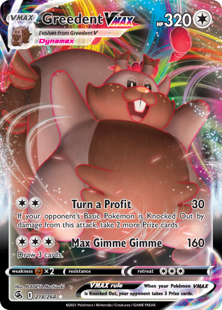 Greedent VMAX (Holofoil) (218) — Fusion Strike