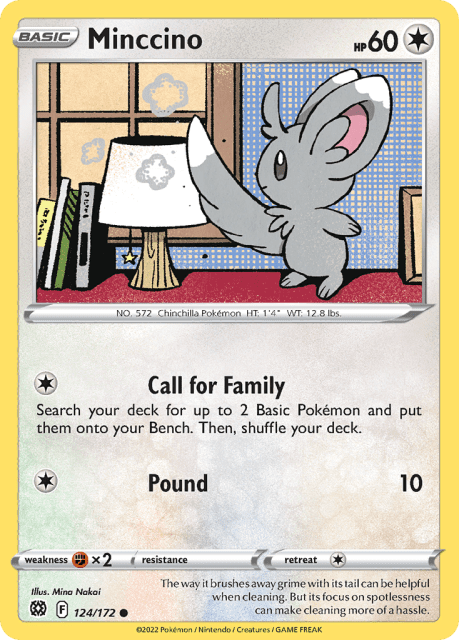 Minccino (Reverse Holofoil) (124) — Brilliant Stars