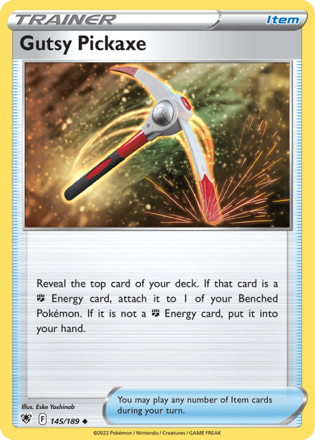 Gutsy Pickaxe (Play Pokemon Stamp Holofoil) (145) — Astral Radiance