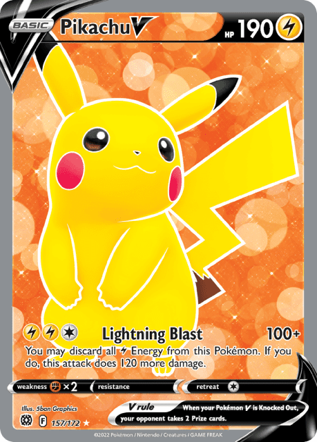 Pikachu V (Holofoil) (157) — Brilliant Stars