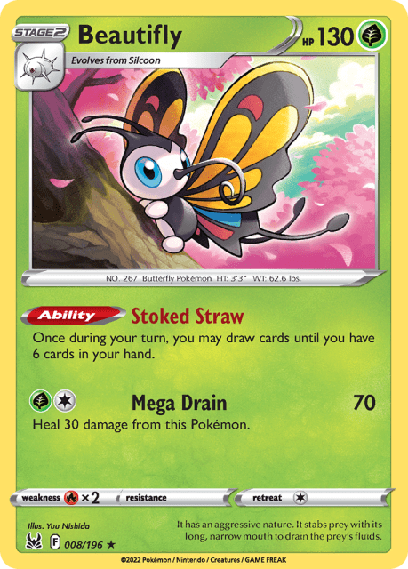 Beautifly (Holofoil) (8) — Lost Origin