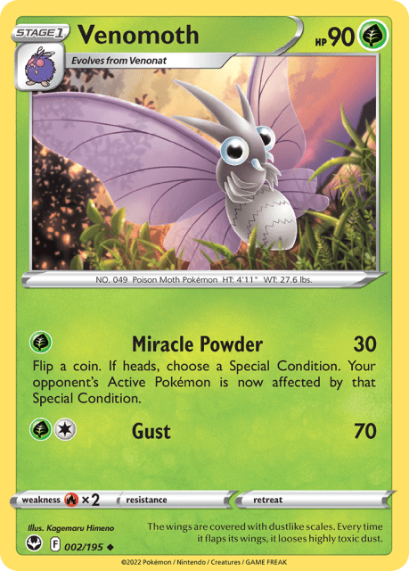 Venomoth (Reverse Holofoil) (2) — Silver Tempest