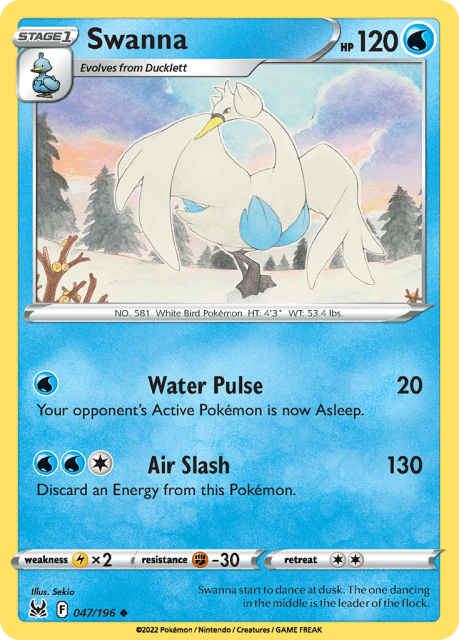 Swanna (Reverse Holofoil) (47) — Lost Origin