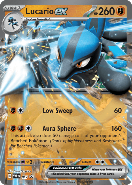 Lucario ex (Holofoil) (17) — Scarlet & Violet Black Star Promos