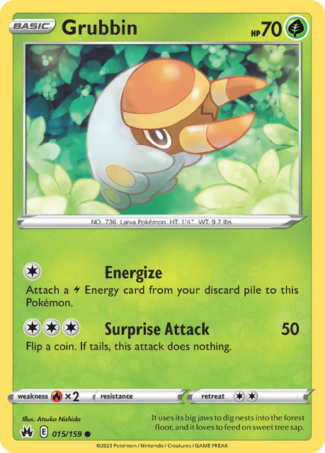 Grubbin (Reverse Holofoil) (15) — Crown Zenith