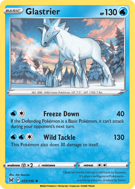 Glastrier (Holofoil) (51) — Lost Origin