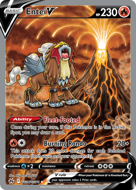 Entei V (Holofoil) (GG36) — Crown Zenith Galarian Gallery