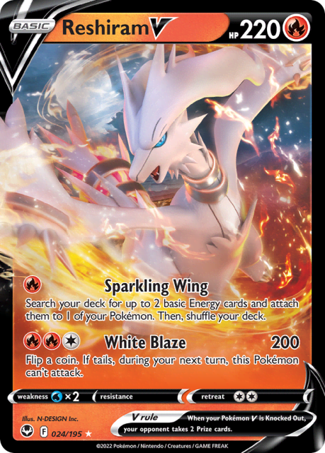 Reshiram V (Holofoil) (24) — Silver Tempest