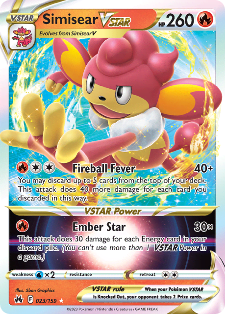 Simisear VSTAR (Holofoil) (23) — Crown Zenith