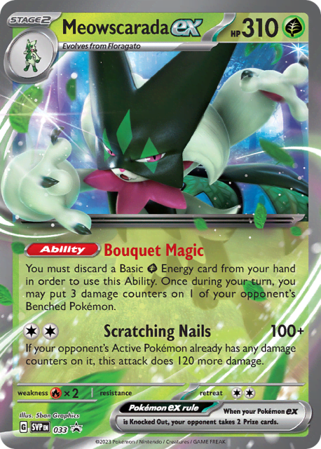 Meowscarada ex (Holofoil) (33) — Scarlet & Violet Black Star Promos