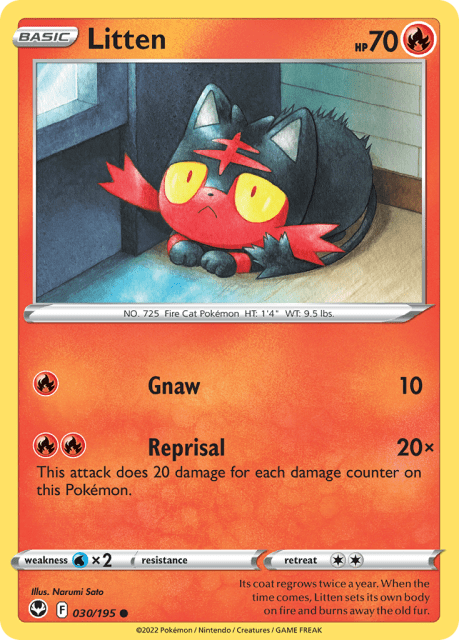 Litten (Reverse Holofoil) (30) — Silver Tempest