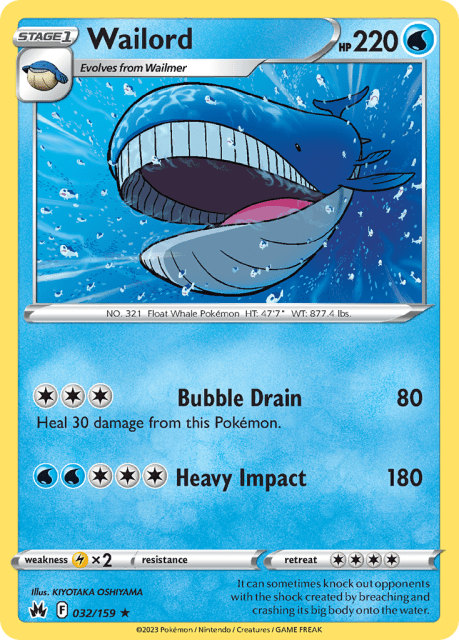 Wailord (Reverse Holofoil) (32) — Crown Zenith