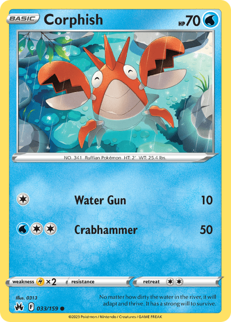Corphish (Reverse Holofoil) (33) — Crown Zenith