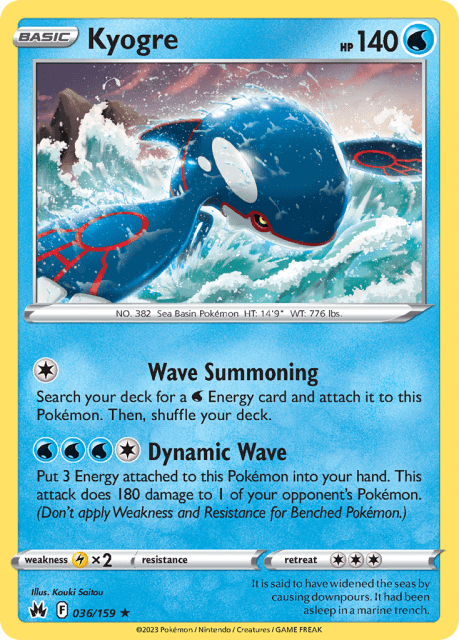 Kyogre (Cosmos Holofoil) (36) — Crown Zenith
