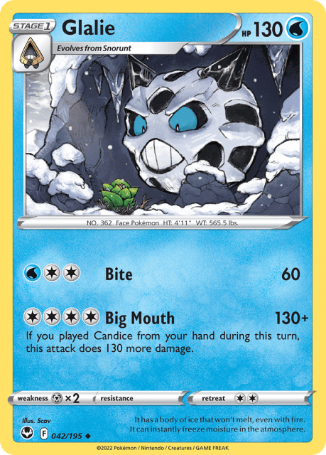 Glalie (Reverse Holofoil) (42) — Silver Tempest