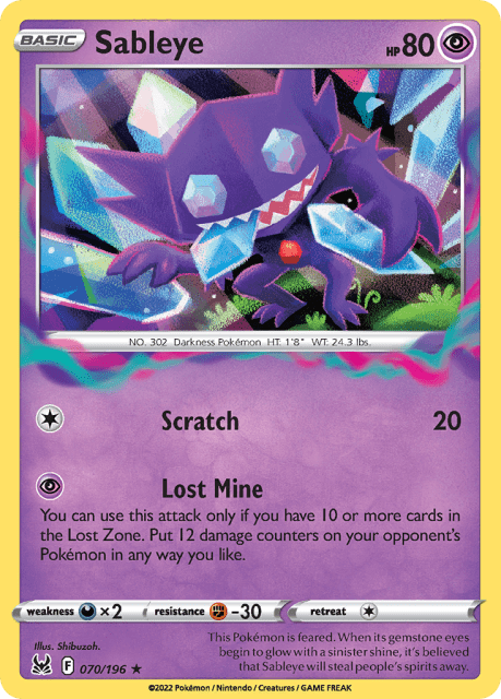 Sableye (Play Pokemon Stamp Holofoil) (70) — Lost Origin