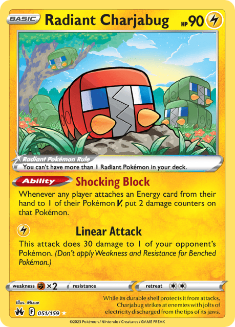 Radiant Charjabug (Holofoil) (51) — Crown Zenith