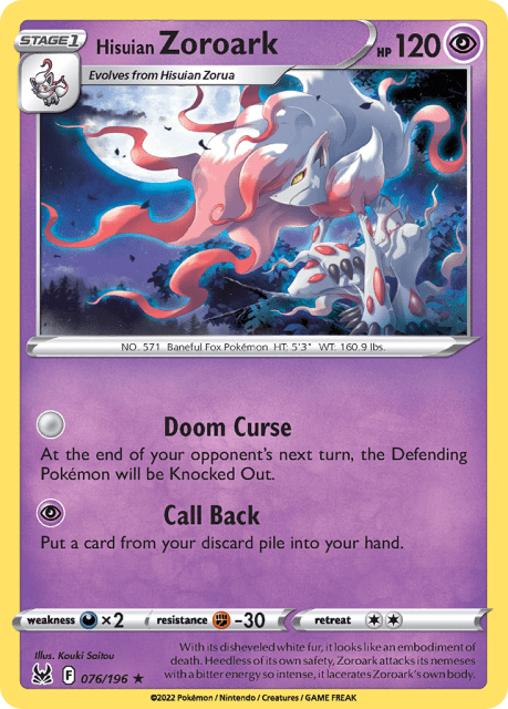 Hisuian Zoroark (Eb Games Stamp) (76) — Lost Origin