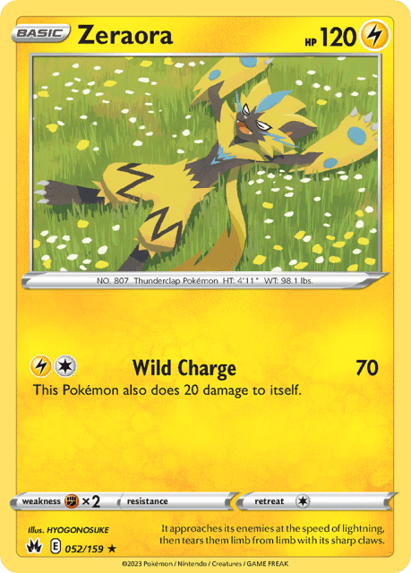 Zeraora (Reverse Holofoil) (52) — Crown Zenith
