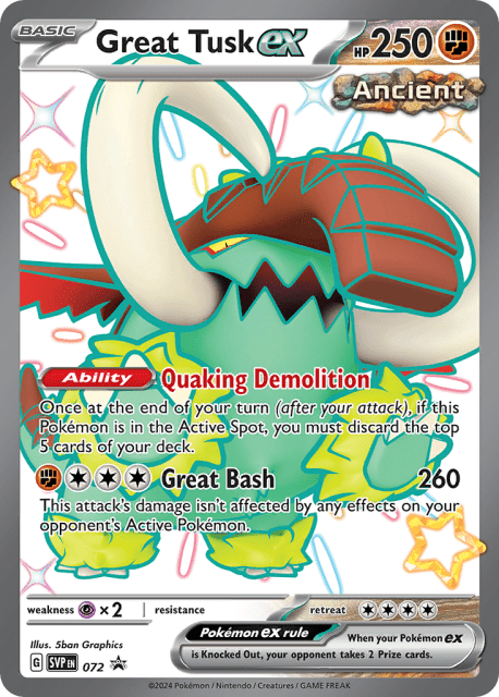 Great Tusk ex (Holofoil) (72) — Scarlet & Violet Black Star Promos