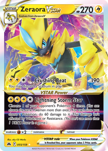 Zeraora VSTAR (Holofoil) (55) — Crown Zenith