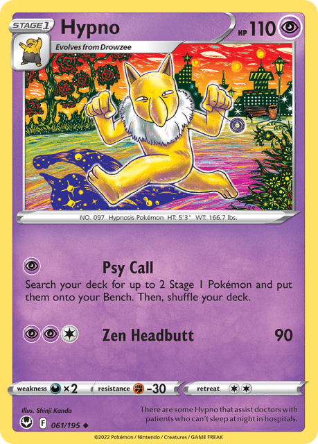 Hypno (Reverse Holofoil) (61) — Silver Tempest