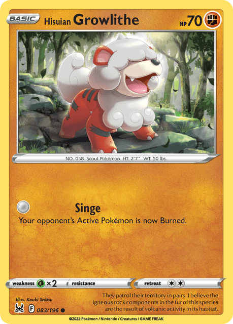 Hisuian Growlithe (83) — Lost Origin