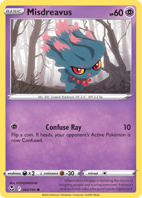 Misdreavus (Reverse Holofoil) (63) — Silver Tempest