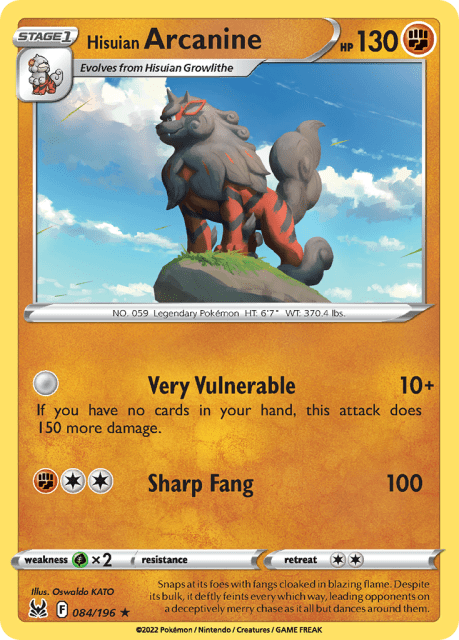Hisuian Arcanine (84) — Lost Origin
