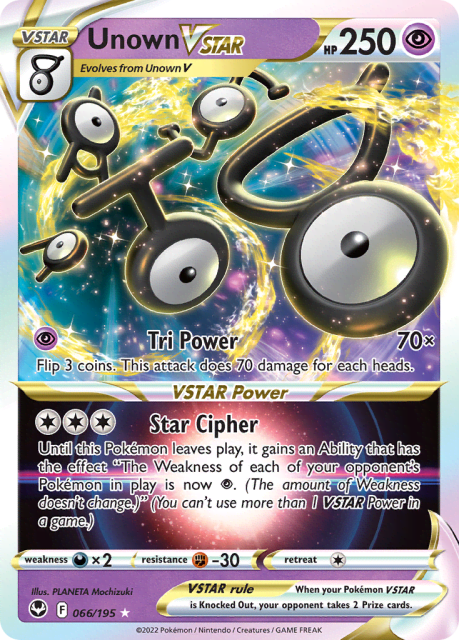 Unown VSTAR (Holofoil) (66) — Silver Tempest