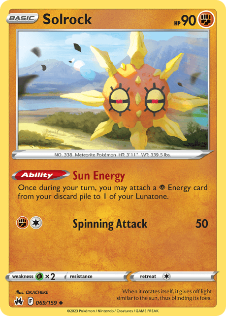 Solrock (Play Pokemon Stamp) (69) — Crown Zenith