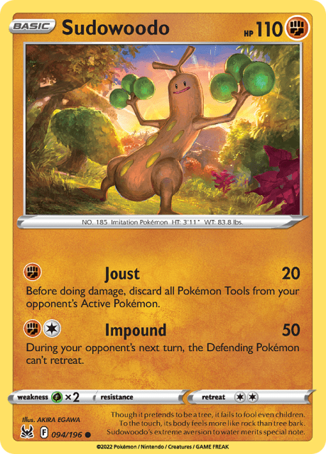 Sudowoodo (Reverse Holofoil) (94) — Lost Origin