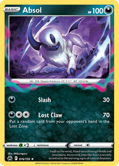 Absol (Reverse Holofoil) (76) — Crown Zenith