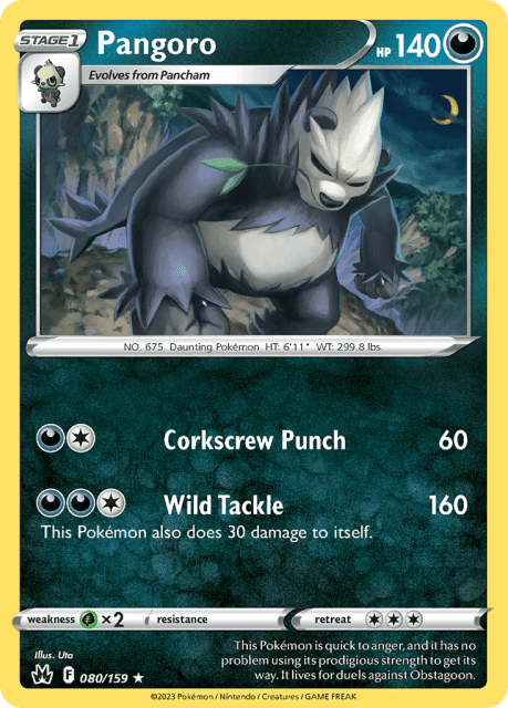 Pangoro (Reverse Holofoil) (80) — Crown Zenith