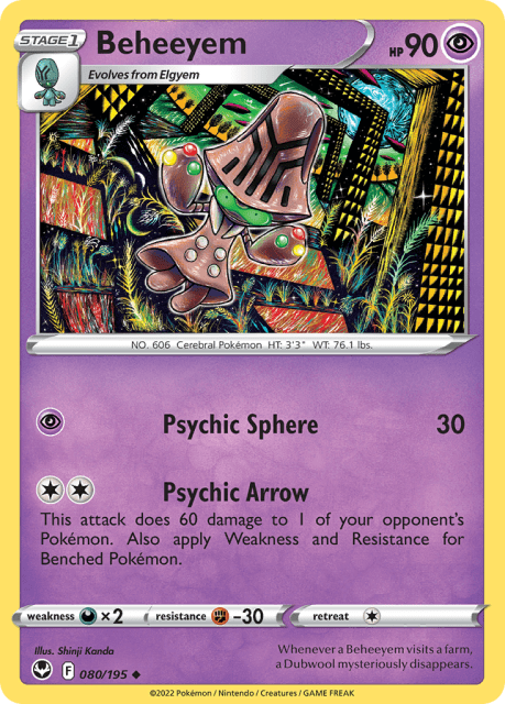 Beheeyem (Reverse Holofoil) (80) — Silver Tempest