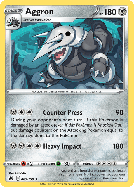 Aggron (Holofoil) (89) — Crown Zenith