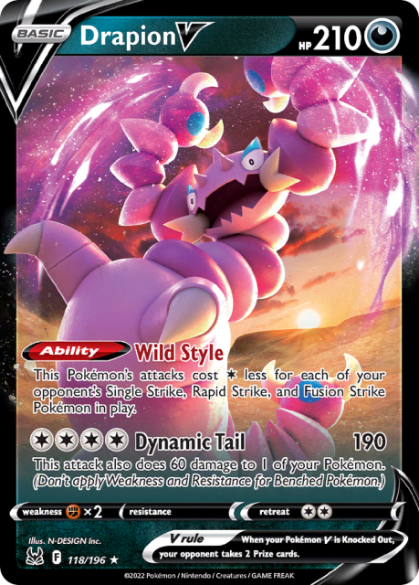 Drapion V (Play Pokemon Stamp Holofoil) (118) — Lost Origin