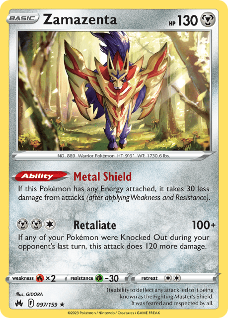 Zamazenta (Reverse Holofoil) (97) — Crown Zenith