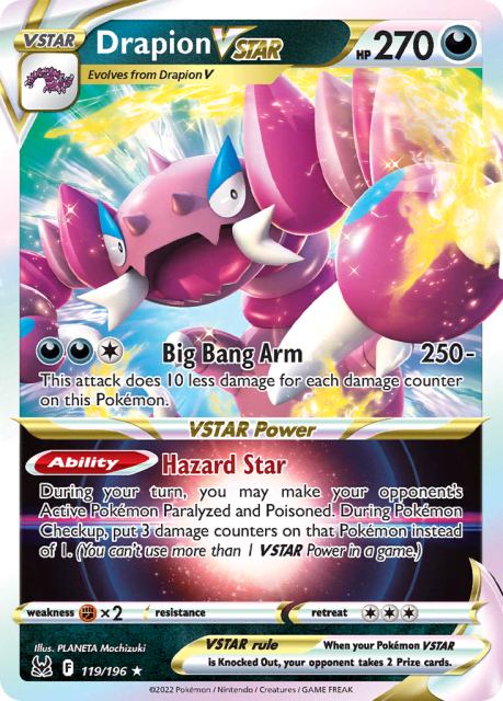 Drapion VSTAR (Play Pokemon Stamp Holofoil) (119) — Lost Origin