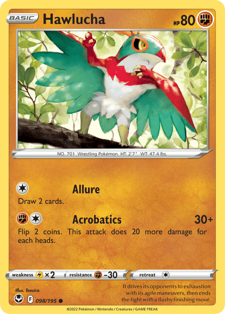 Hawlucha (Reverse Holofoil) (98) — Silver Tempest