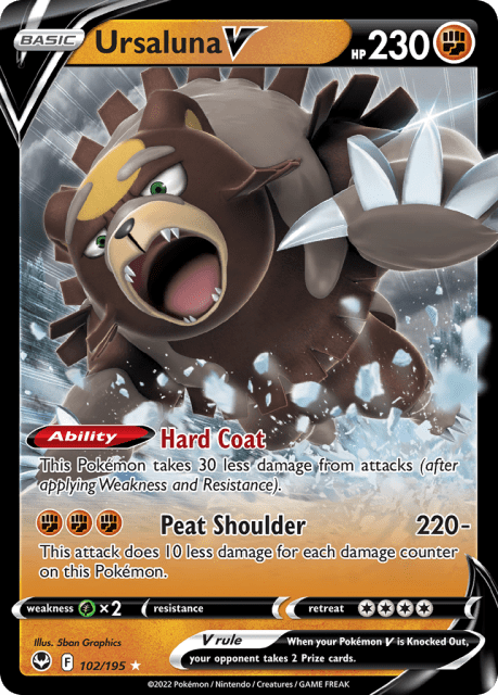Ursaluna V (Holofoil) (102) — Silver Tempest