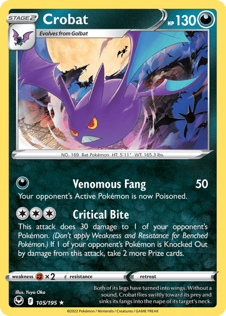 Crobat (Reverse Holofoil) (105) — Silver Tempest