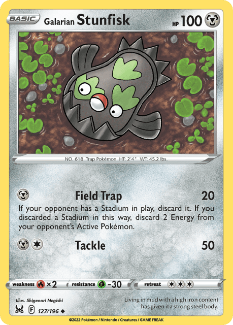 Galarian Stunfisk (Reverse Holofoil) (127) — Lost Origin
