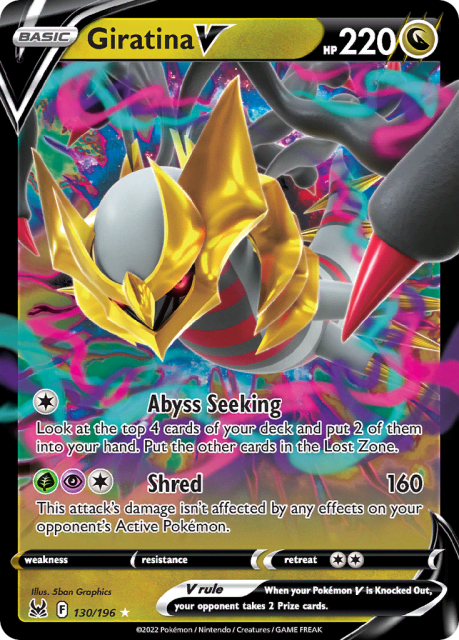 Giratina V (Play Pokemon Stamp Holofoil) (130) — Lost Origin