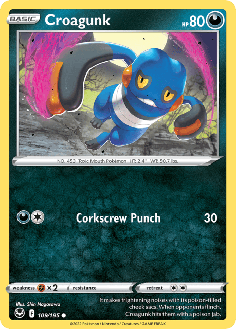 Croagunk (Reverse Holofoil) (109) — Silver Tempest