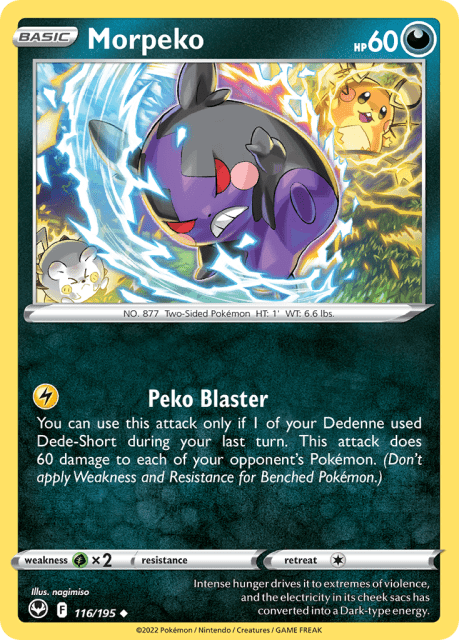 Morpeko (Reverse Holofoil) (116) — Silver Tempest