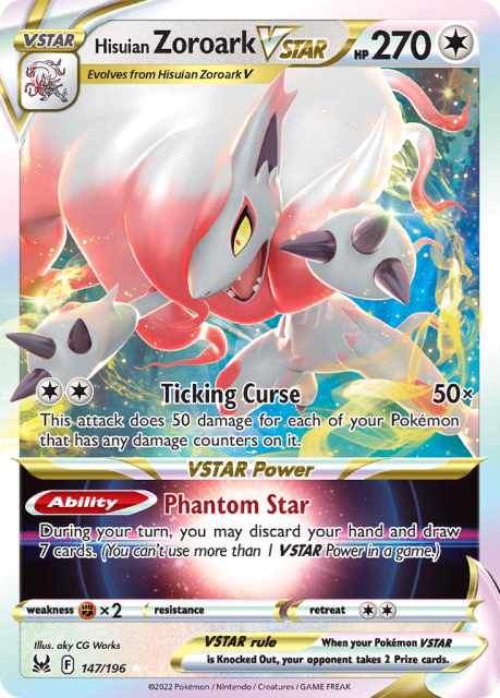 Hisuian Zoroark VSTAR (Play Pokemon Stamp Holofoil) (147) — Lost Origin