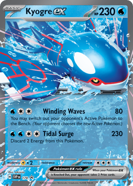 Kyogre ex (Holofoil) (178) — Scarlet & Violet Black Star Promos